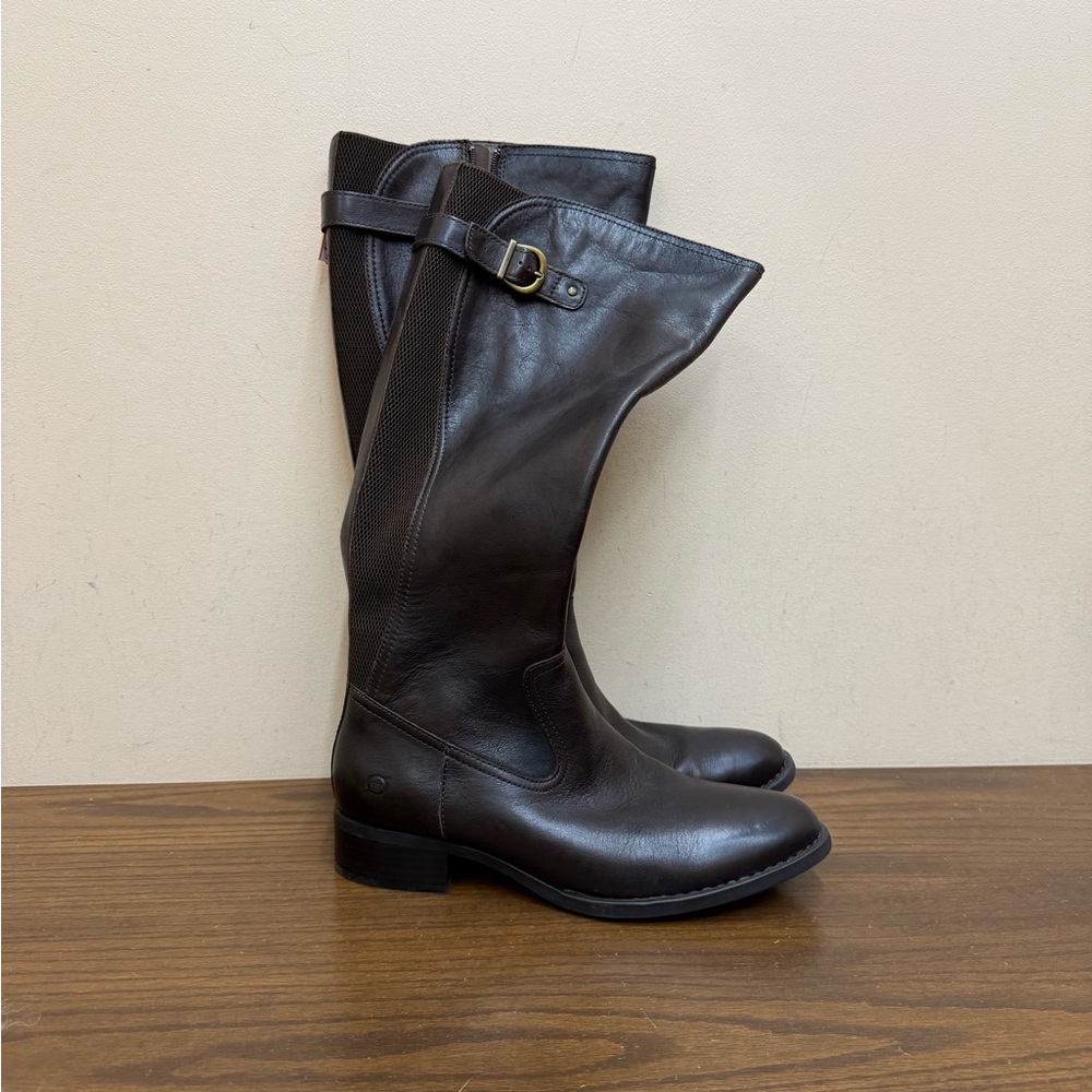 BORN Brown Leather Knee-High Boots